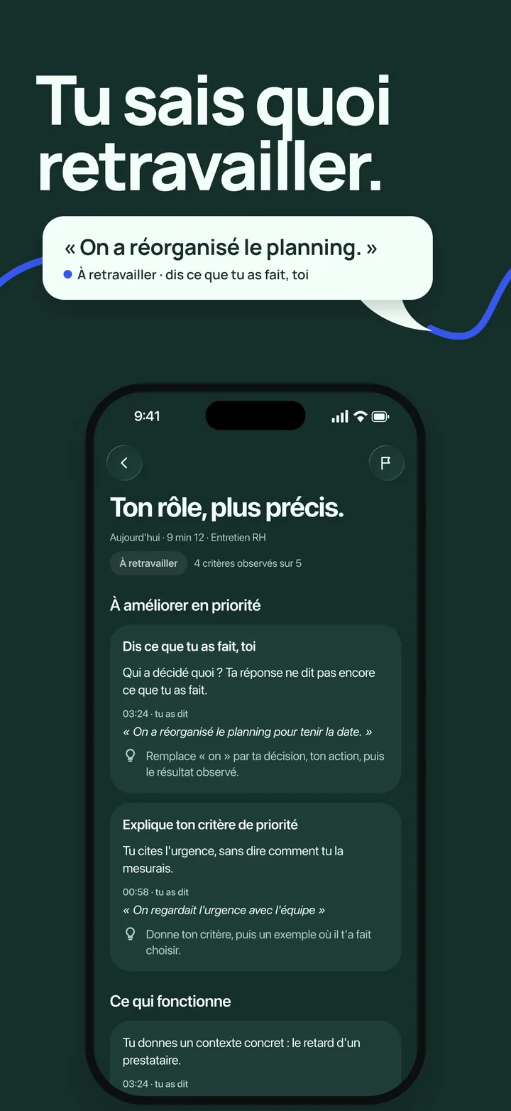 Bilan Hopali : le point à retravailler en priorité, avec la phrase du candidat citée